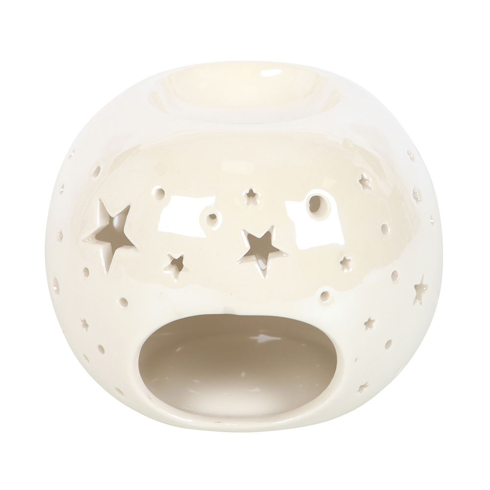 Something Different - Iridescent Star and Wax Warmer Oliebrander - Wit